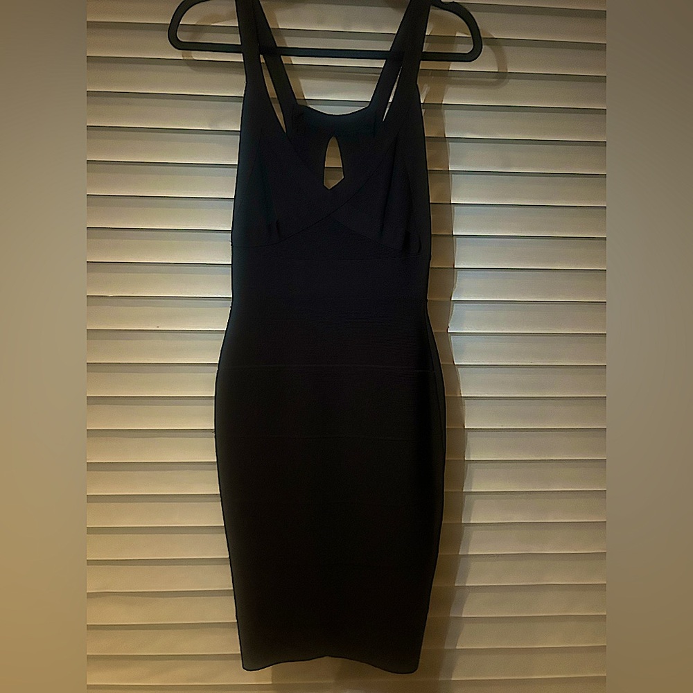 Women’s HERVE LEGER BODYCON BLACK DRESS SIZE XS